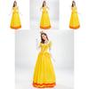 Elegante Vestito Costume da Principessa Daisy con Guanti e Copricapo per Divertimento di Halloween