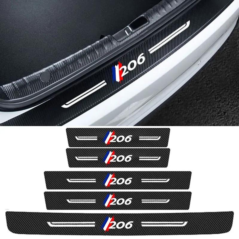 Car Door Sill Trunk Stickers For Peugeot 206  Anti Scratch Guard Film Rear Trunk Bumper Decor Styling Strip Auto Accessory