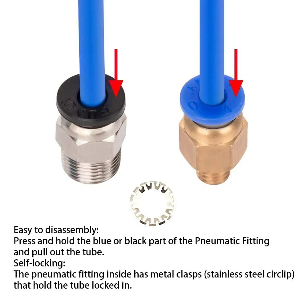 1M Bowden PTFE Tüp 1.75mm Filament İçin PC4-M6 PC4-M10 Pnömatik Bağlantı Elemanları ile Creality Ender 3/ Pro Ender 5/Pro CR-10/10S İçin