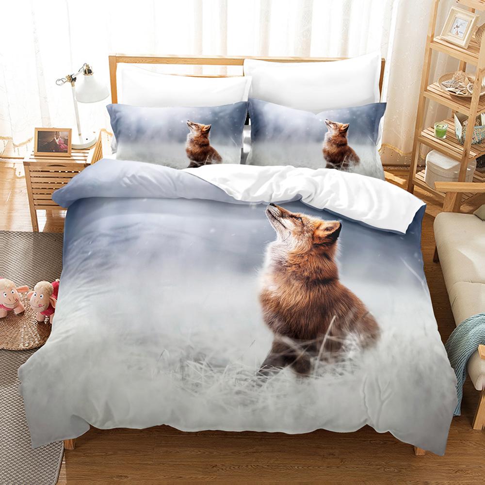 3D The Fox Bedding Sets Duvet Cover Set With Pillowcase Twin Full Queen King Bedclothes Bed Linen