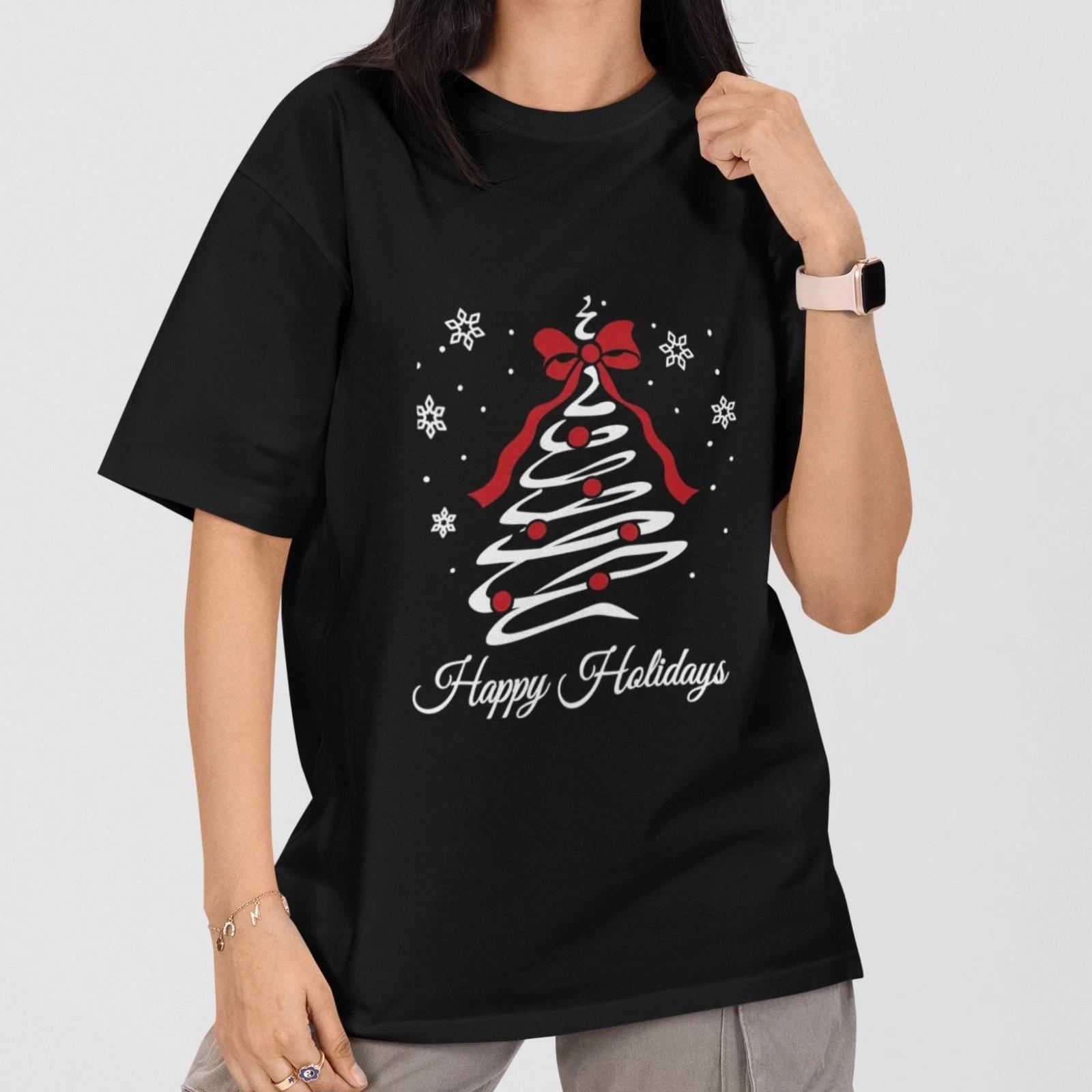 Christmas Tree Shirt Happy Holidays Tee Winter Festive Holiday Graphic Unisex M