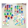 Double Geometric Color Matching Interactive Building Block Board Game For Kids