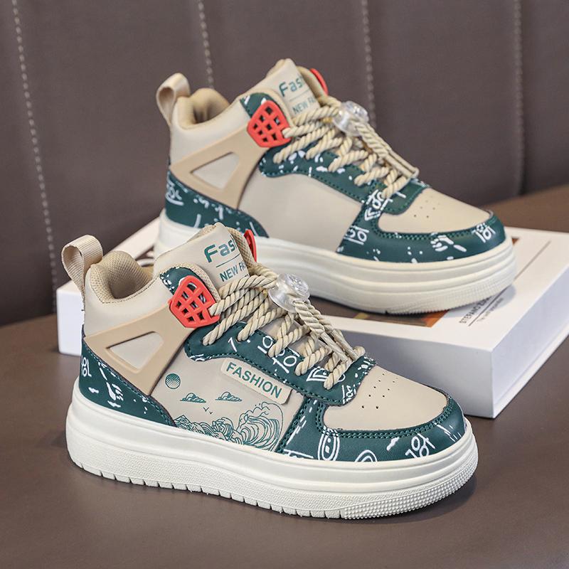 Children's Sports Shoes Autumn and Winter New Middle and Large Children's Board Shoes Boys and Girls Students Casual Shoes Parent-child Sports Runn