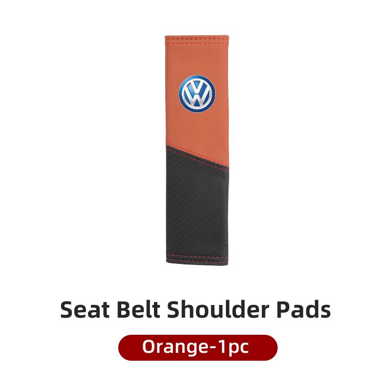 LEG1 Car Seat Belt Cover Safety Belt Two-colour Splicing Shoulder Protection Pads For VW Tiguan CC Jetta Polo Passat T-ROC Touareg
