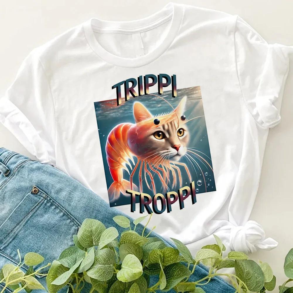 Italian Brainrot Animals Kids T-shirt Tralalero Tralala Funny Shark Short Sleeve Tops Funny Meme Cute Tee Summer Clothing
