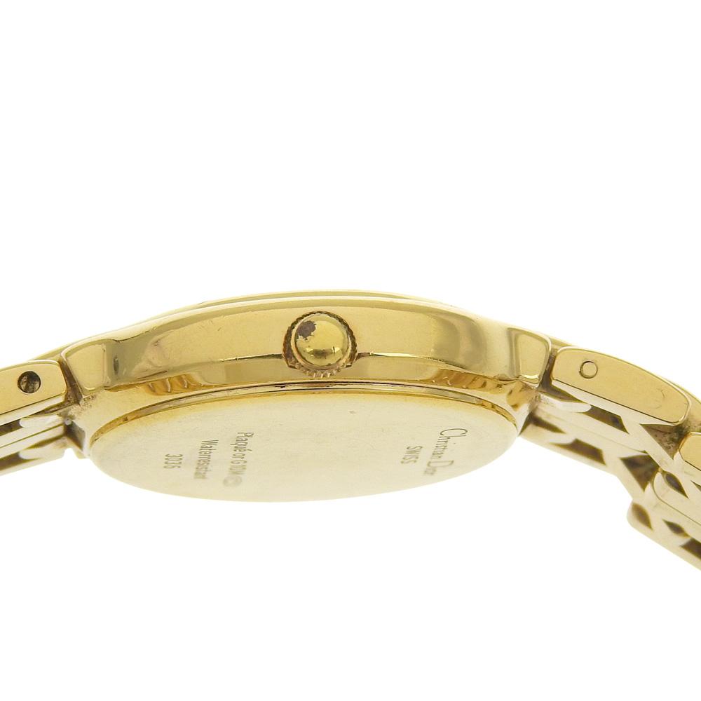 Dior Watches 3036 whiteDial Plated Gold Quartz Analog Display Women Used