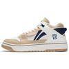 Li Ning Badfive Synthetic Leather Slip Resistant Cushioning Mid Top Skateboard Shoes Men's White Umber ABCS057-1