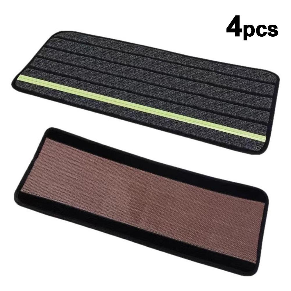 4-Pack RV Step Covers Non-Slip Camper Rug Carpet Set Reflective RV Step Rugs for Outdoor Adventures