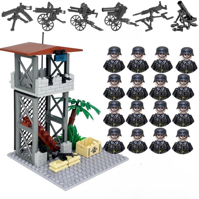 

Военная серия Второй мировой войны Сторожевая башня на поле боя Командный пункт Сцена Конструктор Игрушки