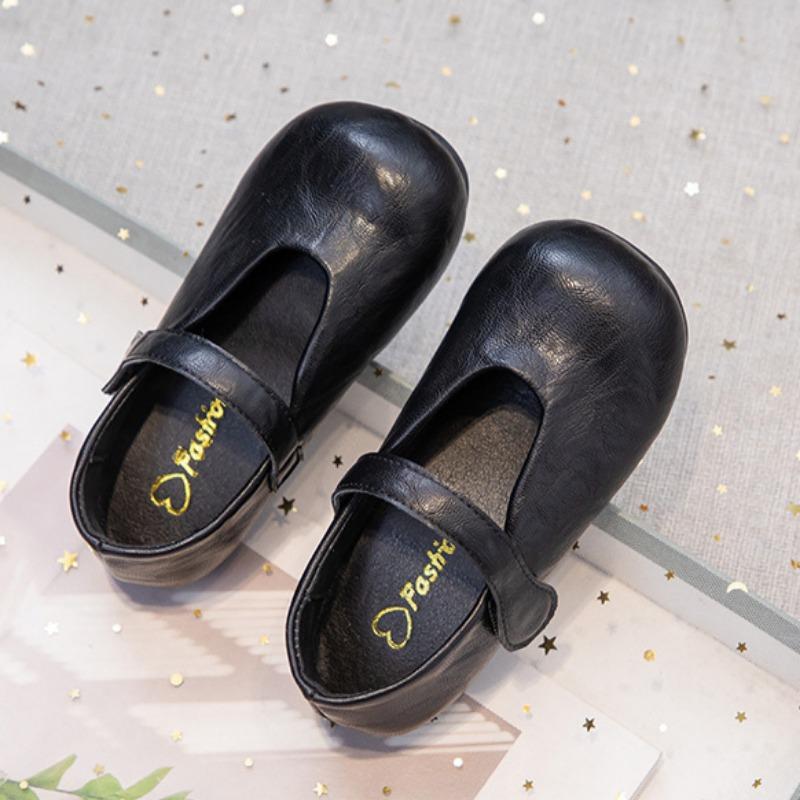 Spring Girls' Leather Shoes Korean Style Fashionable Princess Shoes Soft Sole Toe Shoes Fashionable All-match Shoes