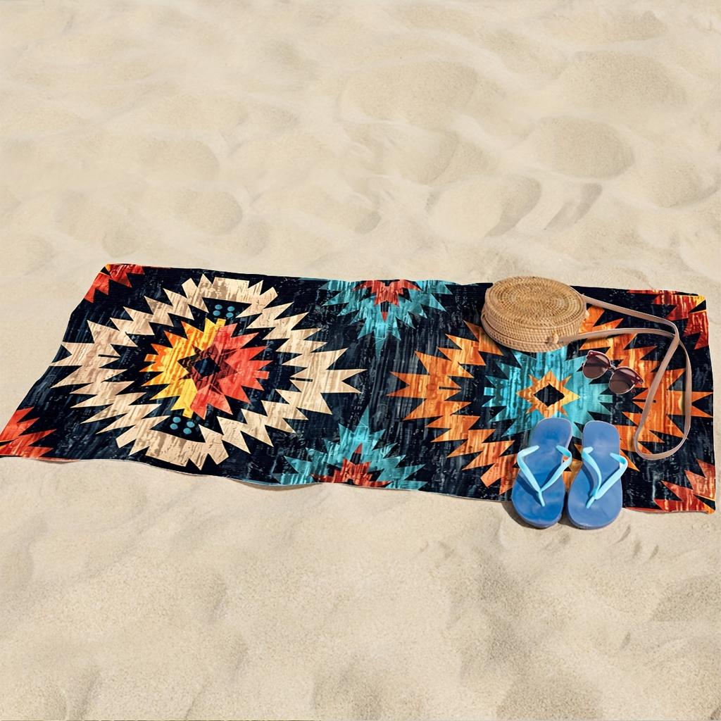1PC Southwest Style Extra Large Beach Towel, Thickened Pool Towel for Adults, Universal for Men Women