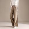 RAIN.CUN Women's Khaki Straight Wide-Leg Casual Jeans
