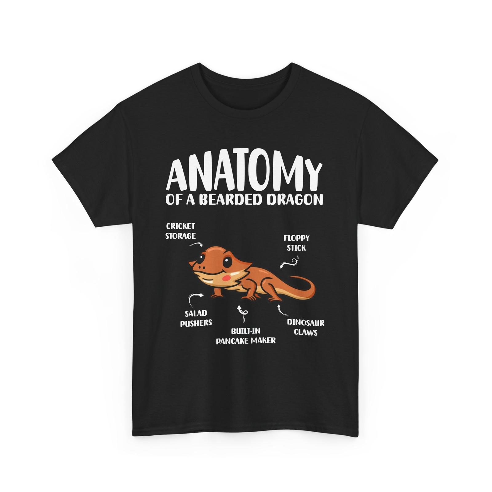 Anatomy of a Bearded Dragon T-Shirt Mens Womens Tees Top, Bearded Dragon Reptiles Lovers Shirt 4XL