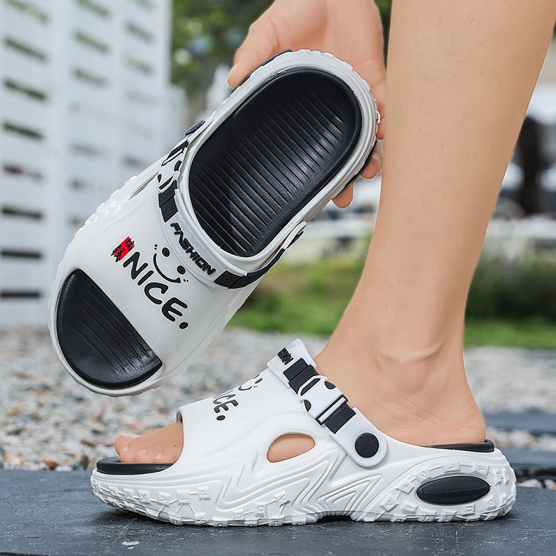Summer new niche two wear sandals fashionable and versatile personality thick bottom stepping on shit feeling comfortable one-word drag non-slip sand