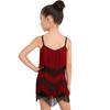 Body de Dança Latina para Meninas Franjas Alças Ajustáveis Bloco de Cores Tassels Macacão Salsa Salão