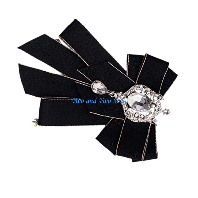 HX6F Beautiful Rhinestones Butterfly Bows Pin With Crystal For Ladies Stylish Jewelry For Weddings And Special Event темно-серого
