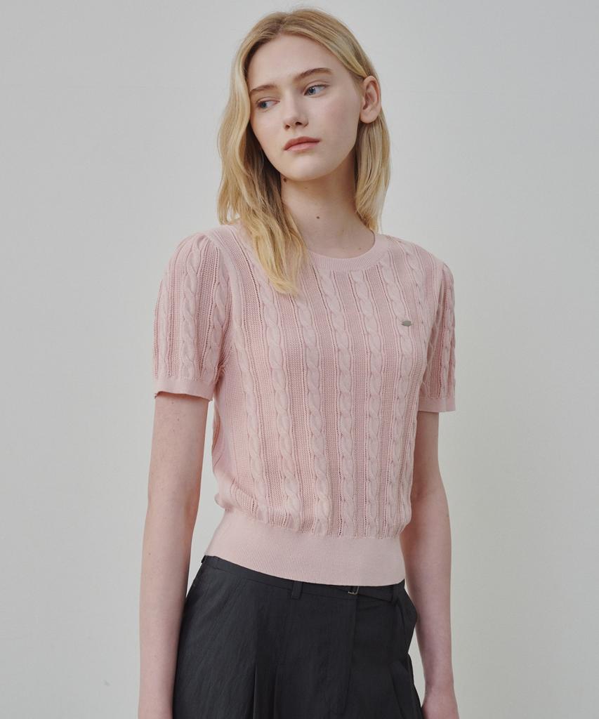Ollibeudeollibeu Cotton Cable Short Sleeve Pullover Ok6Mp4290