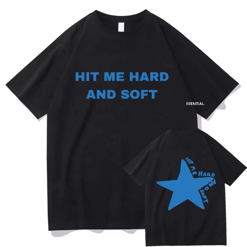 Billie Hit Me Hard and Soft 2025 World Tour Tshirt Funny MenWomen Clothing Harajuku Hip Hop Tshirt Unisex Vintage Cotton Tops
