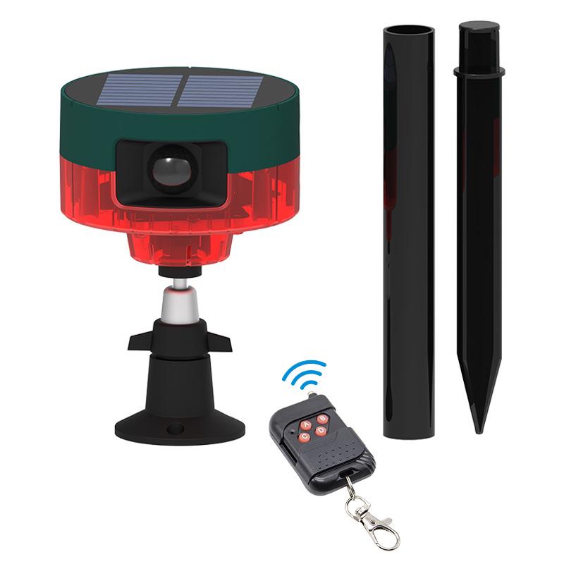 Solar-Powered 360° Infrared Motion Alarm & Light Animal Repeller with Voice Speaker