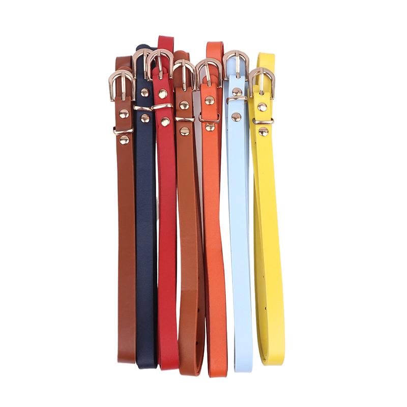 Trendy Multi-Colored 105Cm Pu Belts For Women Thin Adjustable Strap With Pin Buckle For Jeans And Summer Dresses Casual Belt