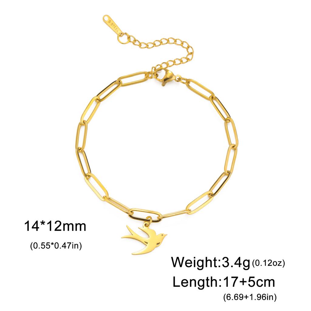 Cazador Swallow Bird Charm Bracelets for Women Stainless Steel Beads Box Chain Hand Bracelet Jewelry Gift 2026 Wholesale