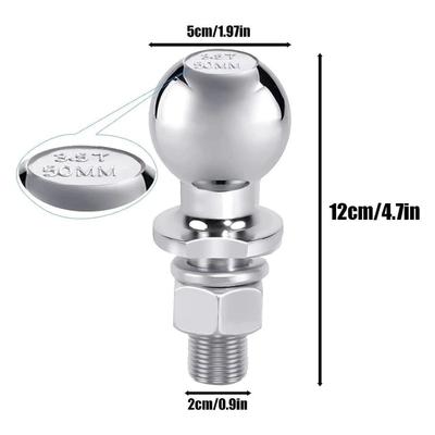 M22 50mm 3.5T Chrome Hitch Mount Tow Ball Shank Dia Capacity Coupling Trailer Parts RV Camper Caravan Parts