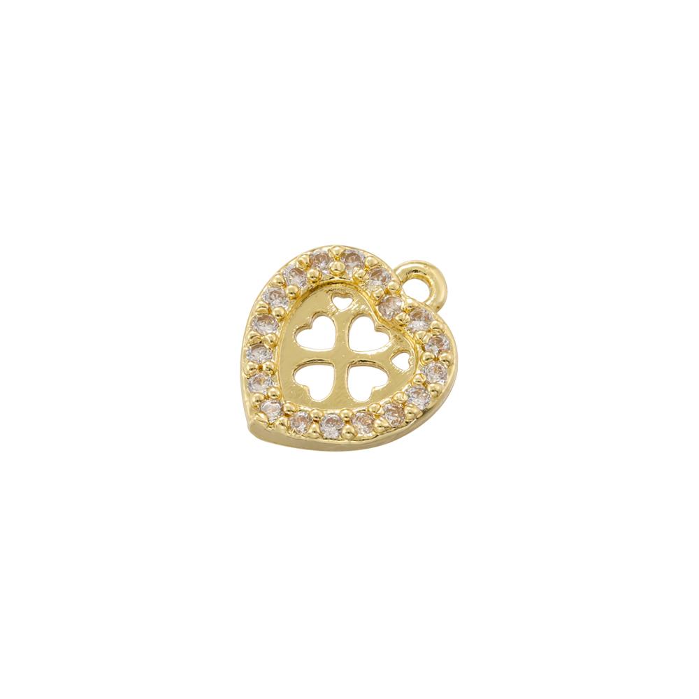 ZHUKOU For DIY Bracelet Necklace Brass Golden-plated Metal With CZ Zirconia Pendant Jewellery Handmade Accessories:VD1672-81
