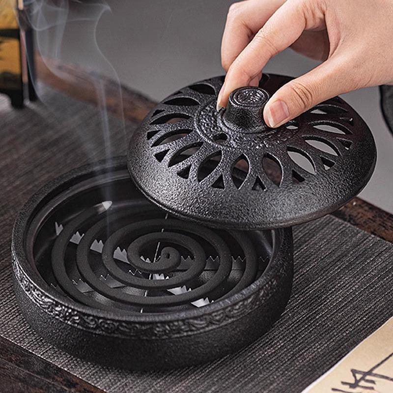 

15.5*13*7.8cm Large Ceramic Lncense Burner Creative Lndoor Decorative Ltem Home Use with Lid Cyanlblack Ceramic Lncense Burner чёрный