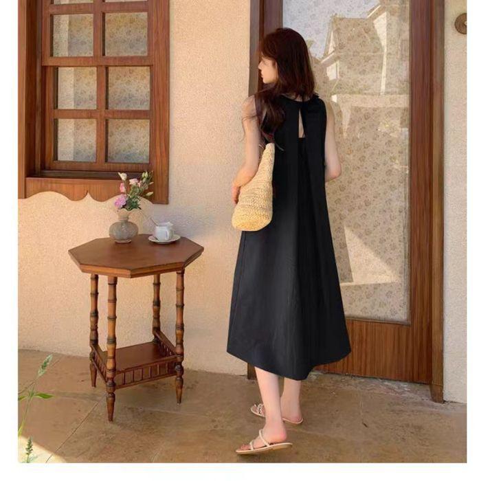 Suspender neck dress children summer Sanya seaside wear holiday beach skirt sense sleeveless vest skirt
