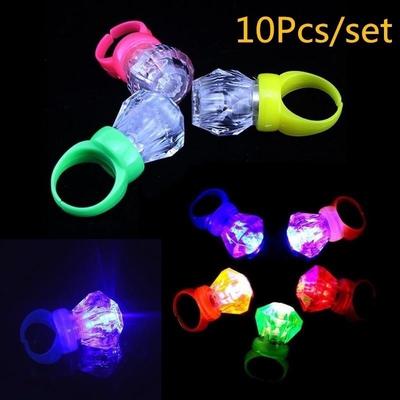 10 piezas de lámpara de luz LED multicolor brillante con anillo láser para dedo, linterna para fiesta, karaoke, bar, regalo