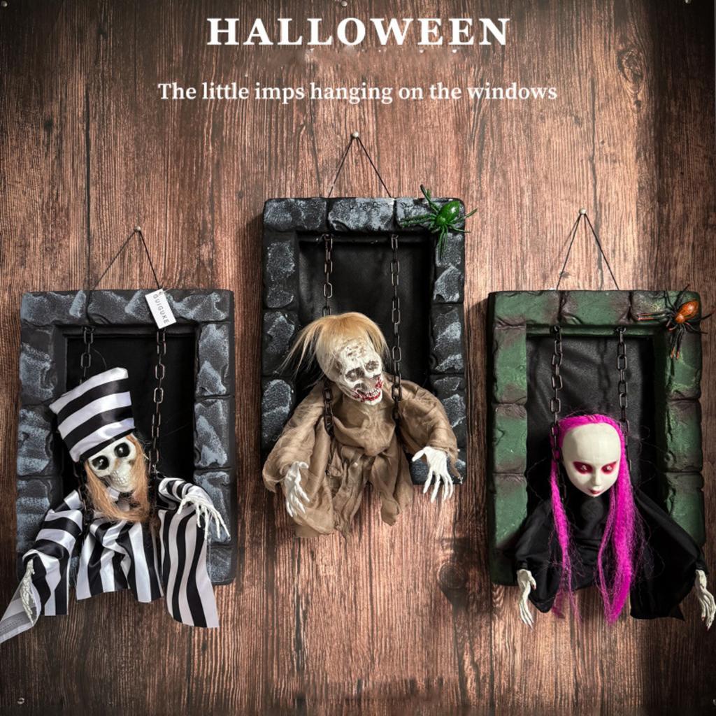 Electric Hanging Mummy Prisoner Girl - Motion-Activated Glowing Swing For Halloween Display