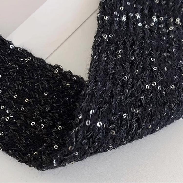 Sequined Scarf Popular Knitted Scarf Neckwrap Thin Scarf for Formal Occasion