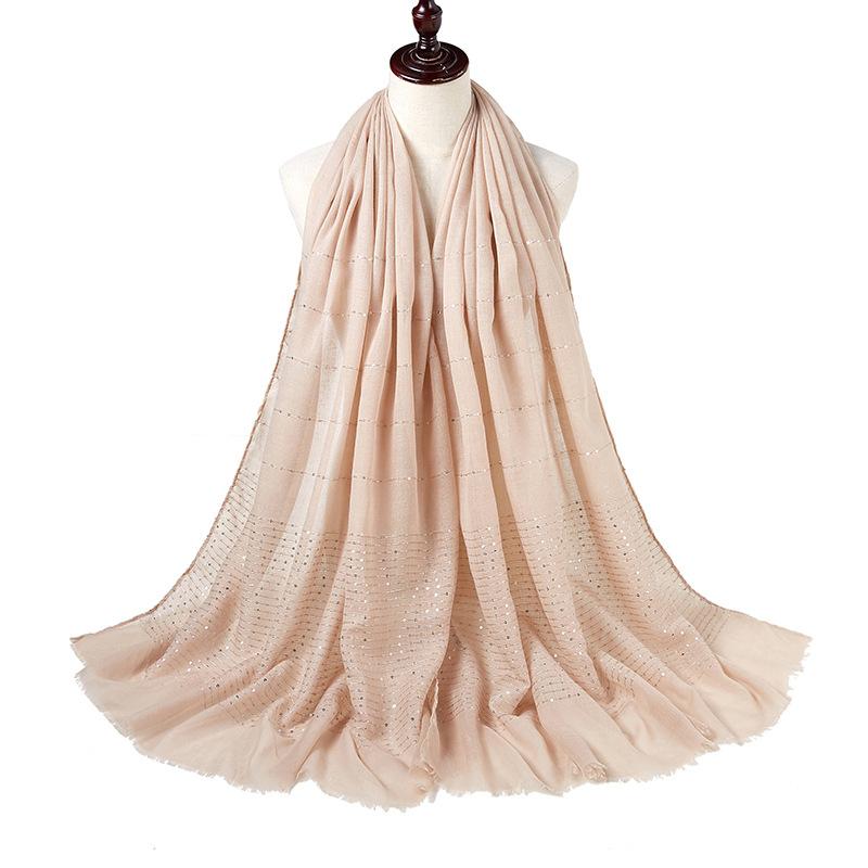 New Summer Luxury Elegant Women Silk Scarf Beach Wrap Shawl Sparkly Sequin Sunscreen Bandana Hijab Mujer Scarve Pareo Foulard