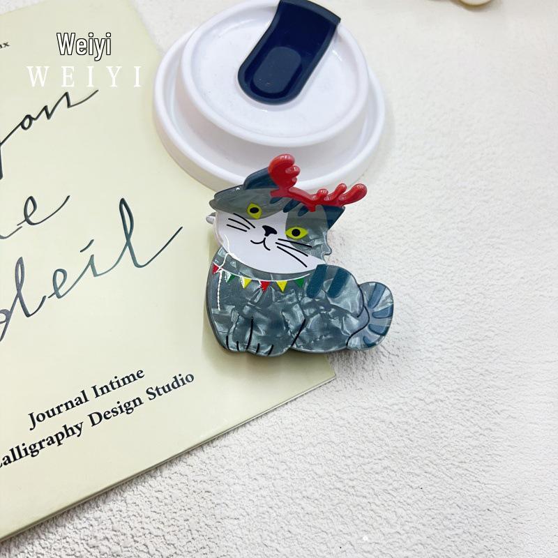 Weiyi Christmas Hair Clips: Cartoon Animal, Teddy Corgi, Shark & Ponytail Claw Clips for Women