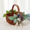 Elegant Rattans Handwoven Wicker Flower Basket Portable Floral Arrangement Pots for Wedding and Homes Decoration