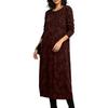 Abito lungo casual da donna con spalle scoperte, bordatura in pizzo e vestibilità ampia