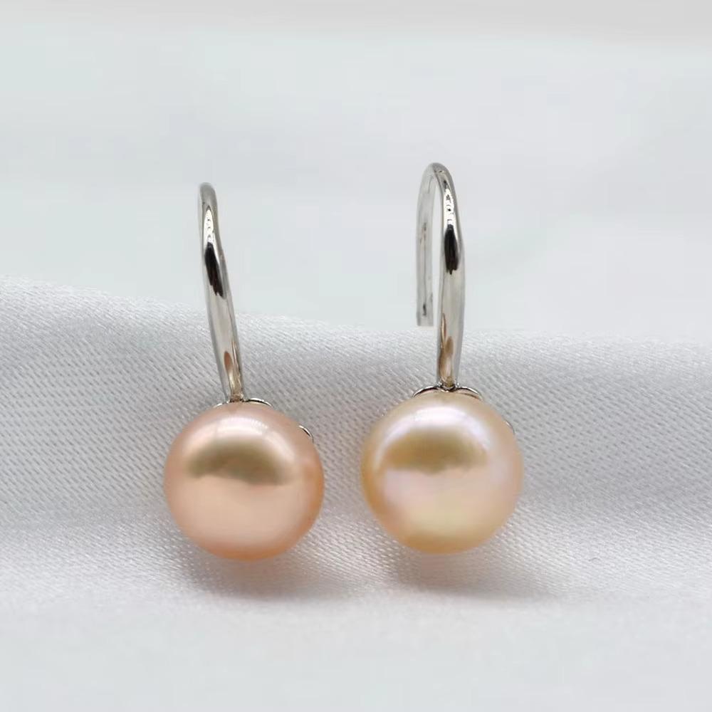Women's Earrings Round Natural Freshwater Pearl Pendant Small Earrings Fashion Accessories