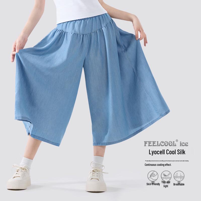 Disney Girls' Tencel Denim Wide-Leg Capri Culottes