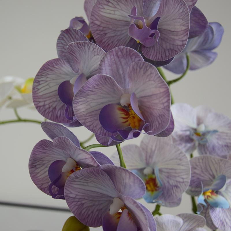 Luxury Artificial Phalaenopsis Flower Arrangement - 9 Heads, Morandi Color for Weddings & Hotels
