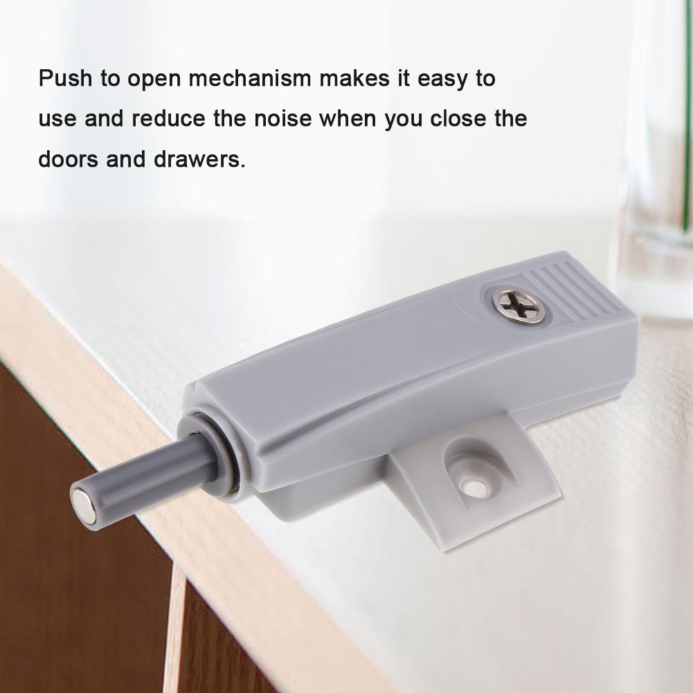 Cupboard Drawer Cabinet Door Latch Push To Open System Damper Buffer Catch No Handle Gray Color