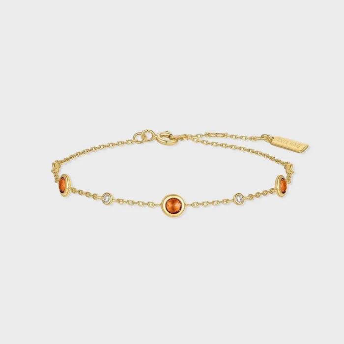 Gold Nano Gem Station 925 Silver Bracelet B066-01G.