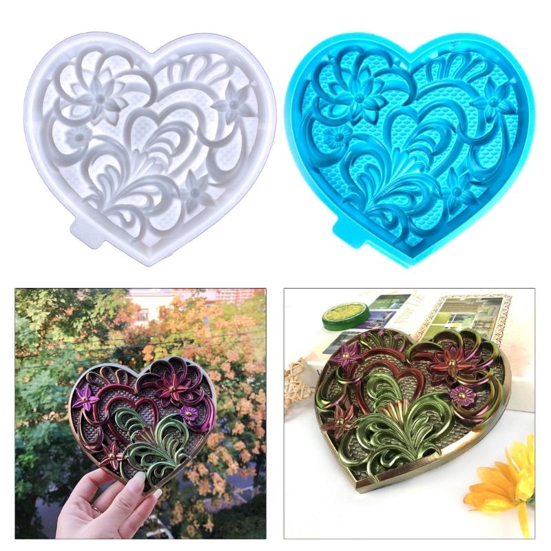 Creative Heart Shaped Flower Silicone Mold Easy To Use for Handmade Soap, Resin, and Cake Decoration DIY Craft Too