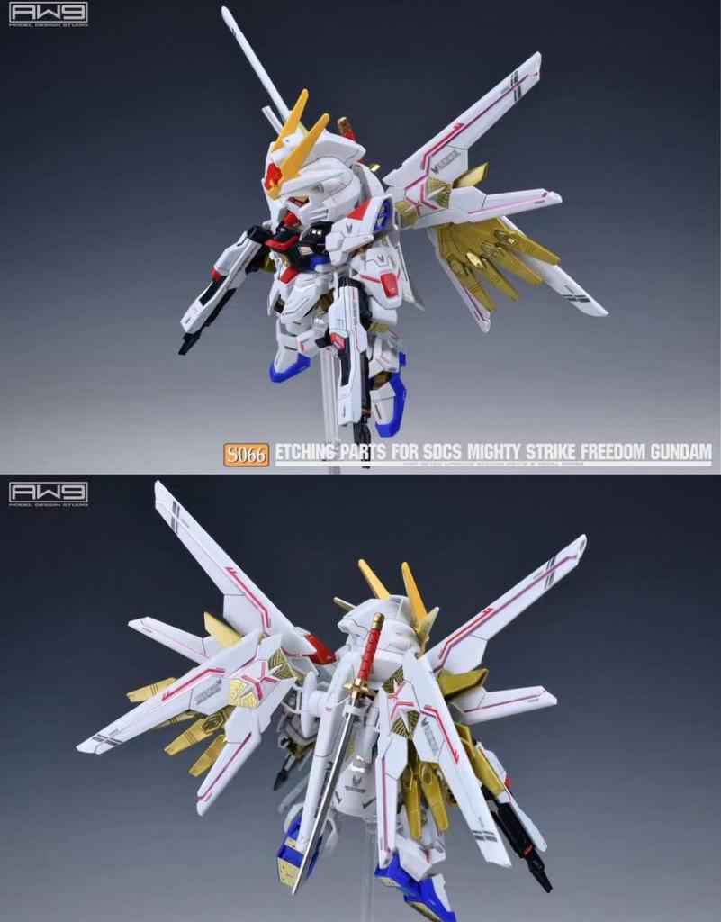 SDCS Mighty Strike Freedom Gundam Detail Up Modification Metal Parts with Decals High-Quality Water-Transfer