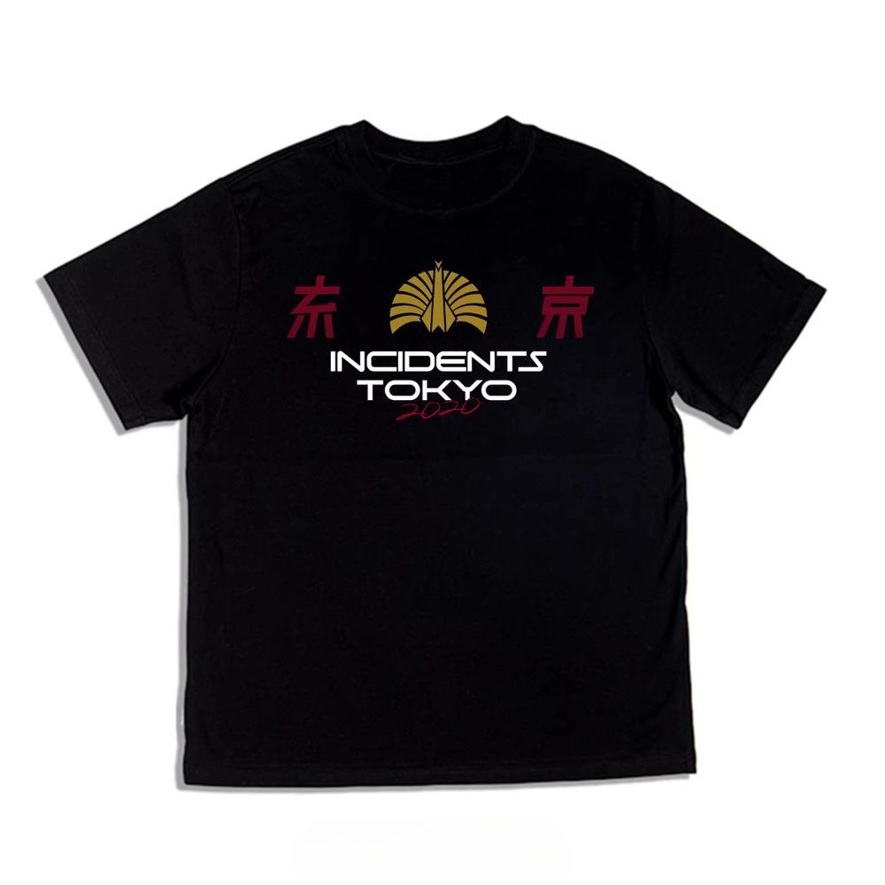 Tokyo Incident Paper Crane Peacock Print Fashion Trend T-Shirt Hip Hop Streetwear Men's and Women's Swag 100% Cotton T-Shirt