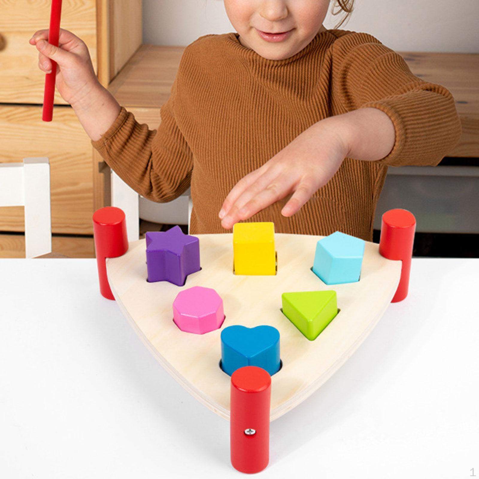 

Скамья для колотушки деревянная игрушка детская образовательная развивающая деревянная куча молоток Triangle