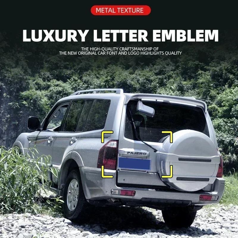 1PCS Metal Logo Letter For Pajero Mitsubishi 3D Emblem Car Rear Trunk Decals Front Hood Lettering Badge Auto Accessories Styling