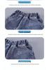 Dreiteiliger Sommeranzug im koreanischen Stil aus Denim-Jacquard für Mädchen