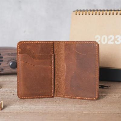 Kartenetui aus echtem Leder für Herren mit großem Fassungsvermögen und mehreren Fächern