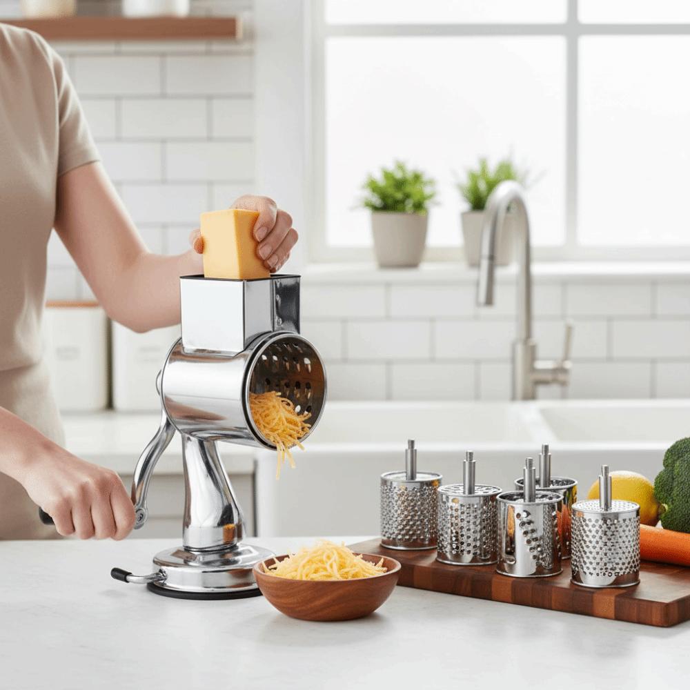 Rotační struhadlo Mletí arašídů s 5 vyměnitelnými čepelemi Kráječ sýra Pro kuchyňské použití