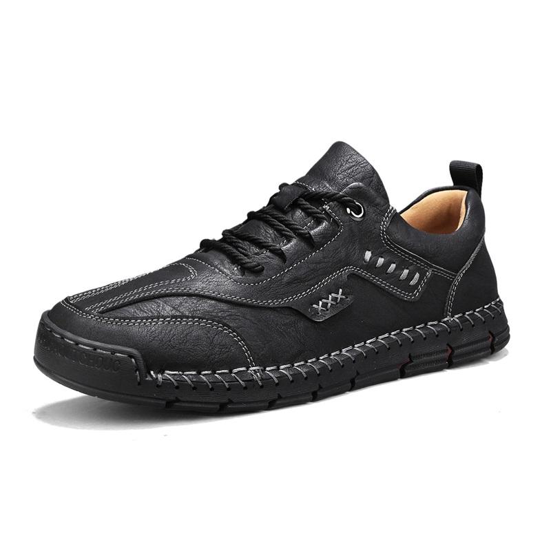 Hot Sale Soft Sole Lace-up Hiking Shoes Leisure Business Man Sneakers Lightweight Loafers Genuine Leather Casual Shoes Trainers